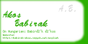 akos babirak business card